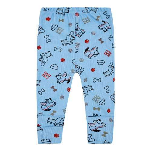 Mijão (Culote) Bebê Canelado Vira-Pé Azul Doguinho (RN/P/M/G) - Top Chot - Tamanho G - Azul
