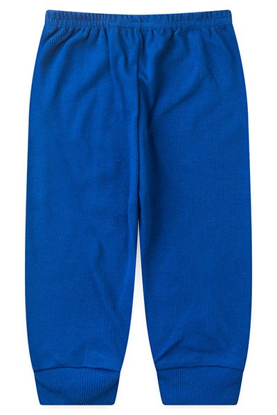 Mijão (Culote) Bebê Canelado Escuro Liso sem Pé (RN/P/M/G) - Top Chot - Tamanho P - Azul Royal