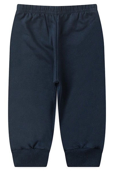 Calça Bebê Masculino Moletinho com Punho Azul Marinho (1/2/3) - Top Chot - Tamanho 3 - Azul Marinho