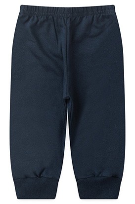 Calça Bebê Masculino Moletinho com Punho Azul Marinho (P/M/G) - Top Chot