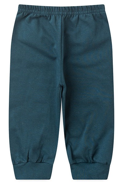 Calça Bebê Masculino Moletinho com Punho Azul Petróleo (P/M/G) - Top Chot - Tamanho M - Azul