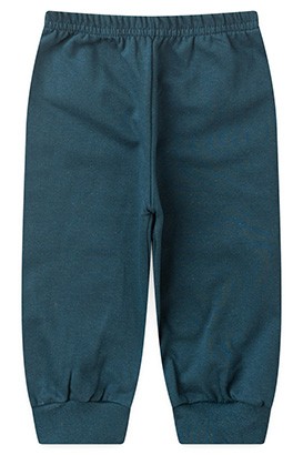 Calça Bebê Masculino Moletinho com Punho Azul Petróleo (P/M/G) - Top Chot