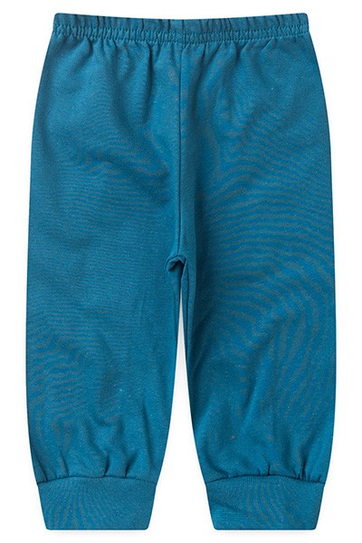 Calça Bebê Moletinho com Punho Turquesa (P/M) - Top Chot - Tamanho M - Turquesa