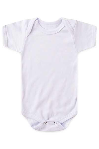 Body Bebê Canelado Liso Manga Curta (RN/P/M/G) - Top Chot - Tamanho M - Branco