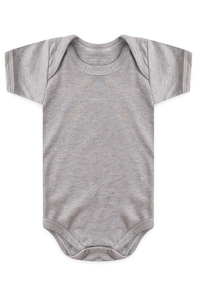 Body Bebê Canelado Liso Manga Curta (RN/P/M/G) - Top Chot - Tamanho G - Mescla