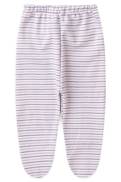 Mijão (Culote) Bebê Canelado Listrado com Pé (RN/P/M/G) - Top Chot - Tamanho P - Lilás