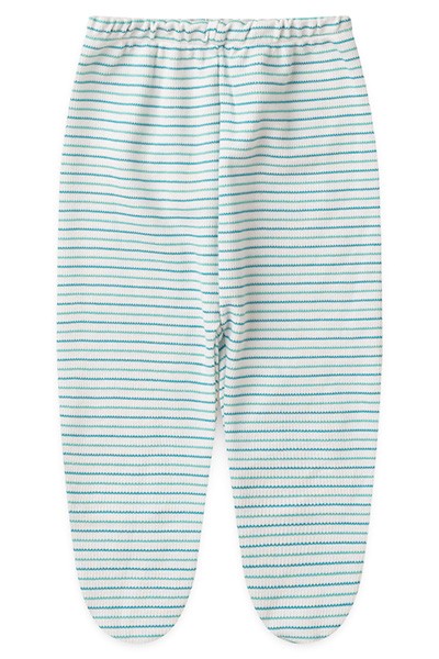 Mijão (Culote) Bebê Canelado Listrado com Pé (RN/P/M/G) - Top Chot - Tamanho P - Turquesa