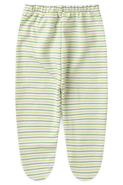 Mijão (Culote) Bebê Canelado Listrado com Pé (RN/P/M/G) - Top Chot - Tamanho G - Verde