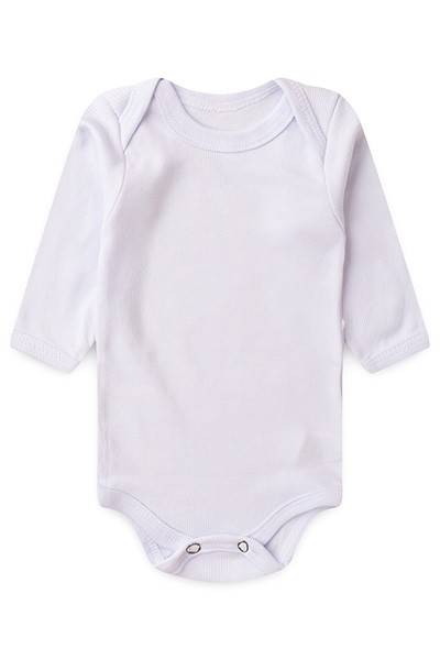 Body Bebê Canelado Liso Manga Longa (RN/P/M/G) - Top Chot - Tamanho G - Branco