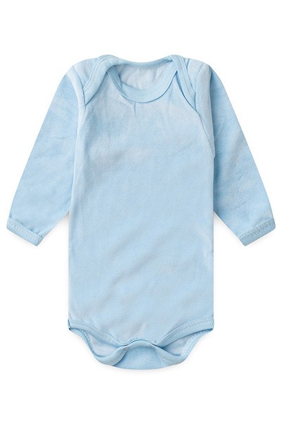 Body Bebê Plush Liso Manga Longa (RN/P/M/G) - Top Chot - Tamanho G - Azul