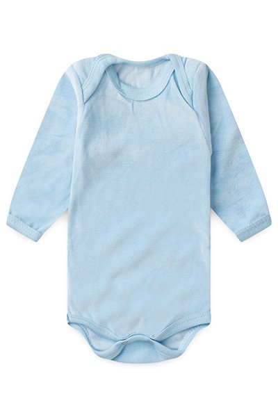 Body Bebê Plush Liso Manga Longa (RN/P/M/G) - Top Chot - Tamanho M - Azul