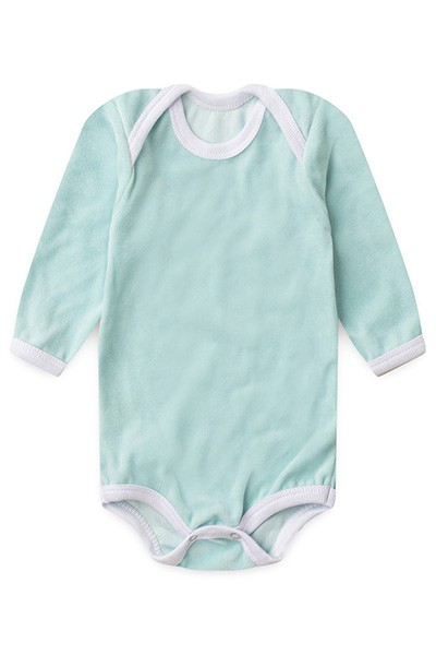 Body Bebê Plush Liso Manga Longa (RN/P/M/G) - Top Chot - Tamanho M - Verde