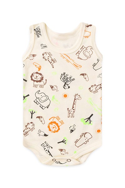 Body Bebê Regata Canelado Creme Safari (P/M/G) - Top Chot - Tamanho M - Creme