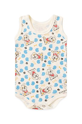 Body Bebê Regata Canelado Creme Doguinho (P/M/G) - Top Chot