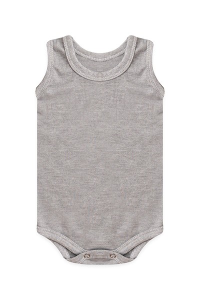 Body Bebê Canelado Liso Regata (RN/P/M/G) - Top Chot - Tamanho M - Mescla