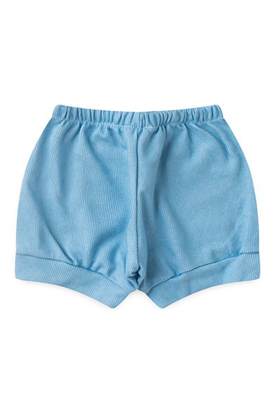 Tapa Fralda (Shorts) Bebê Canelado Liso (P/M/G) - Top Chot - Tamanho G - Azul