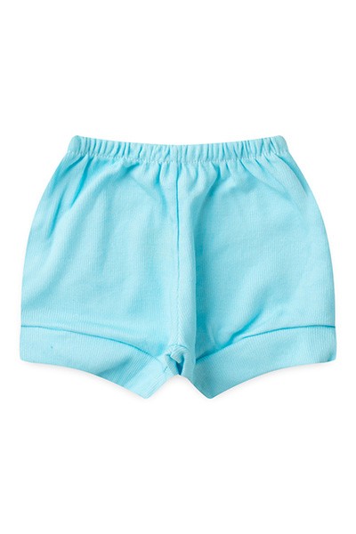Tapa Fralda (Shorts) Bebê Canelado Liso (P/M/G) - Top Chot - Tamanho G - Turquesa