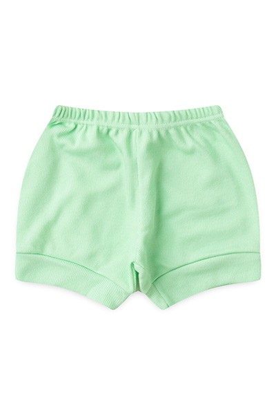 Tapa Fralda (Shorts) Bebê Canelado Liso (P/M/G) - Top Chot - Tamanho G - Verde