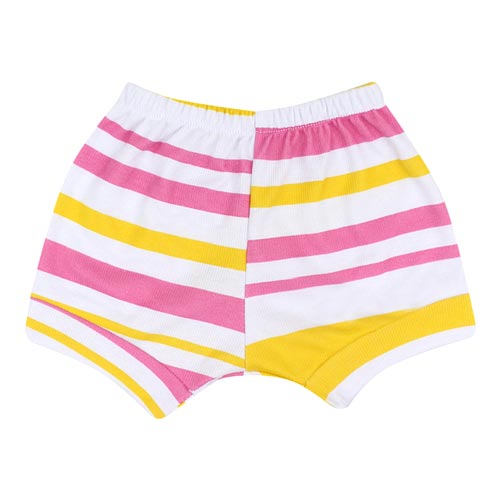 Tapa Fralda Bebê Feminino Canelado Listrado Rosa e Amarelo (P/M/G) - Top Chot - Tamanho G - Amarelo,Rosa