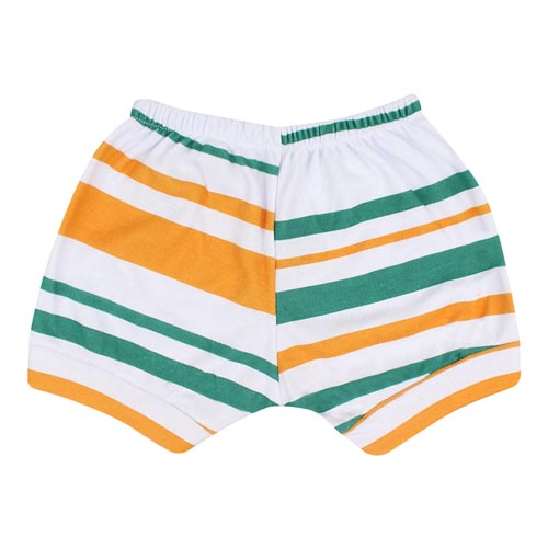 Tapa Fralda Bebê Canelado Listrado Verde e Laranja (P/M/G) - Top Chot - Tamanho M - Verde,Laranja,Branco