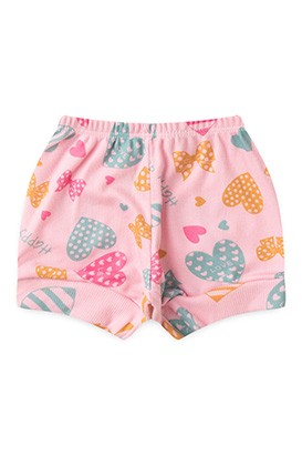 Tapa Fralda Bebê Feminino Canelado Rosa Corações (P/M/G) - Top Chot