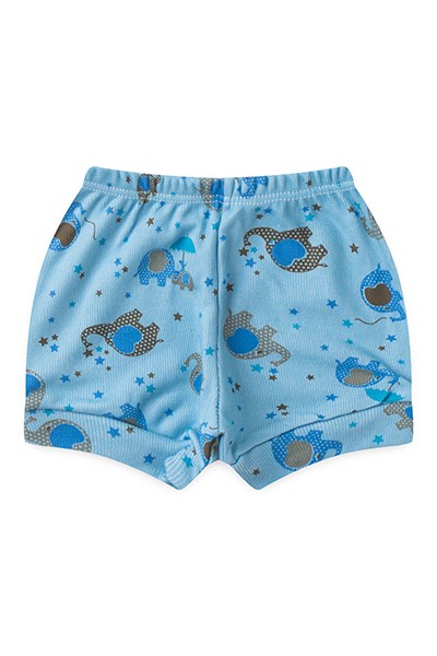 Tapa Fralda Bebê Masculino Canelado Azul Elefante (P/M/G) - Top Chot - Tamanho G - Azul
