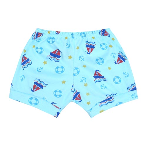 Tapa Fralda Bebê Masculino Canelado Turquesa Náutico (P/M/G) - Top Chot - Tamanho M - Turquesa