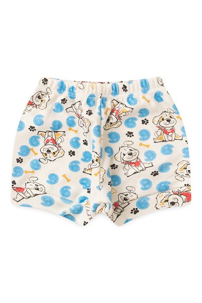 Tapa Fralda Bebê Canelado Creme Doguinho (P/M/G) - Top Chot - Tamanho M - Creme,Azul