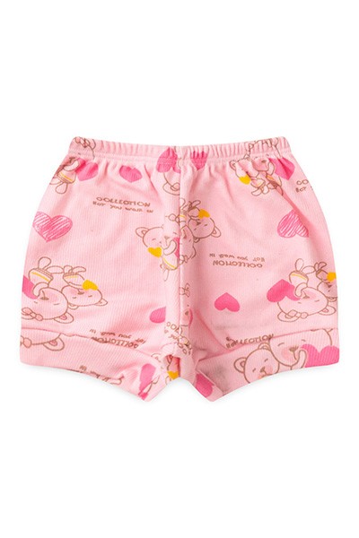 Tapa Fralda Bebê Feminino Canelado Rosa Ursa Coração (P/M/G) - Top Chot - Tamanho M - Rosa