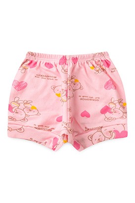 Tapa Fralda Bebê Feminino Canelado Rosa Ursa Coração (P/M/G) - Top Chot
