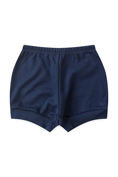 Tapa Fralda (Shorts) Bebê Canelado Escuro Liso (P/M/G) - Top Chot - Tamanho M - Azul Marinho