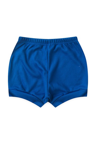 Tapa Fralda (Shorts) Bebê Canelado Escuro Liso (P/M/G) - Top Chot - Tamanho G - Azul Royal