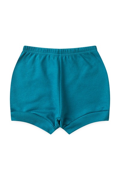 Tapa Fralda (Shorts) Bebê Canelado Escuro Liso (P/M/G) - Top Chot - Tamanho P - Petróleo