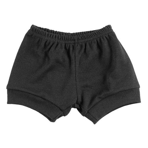 Tapa Fralda (Shorts) Bebê Canelado Escuro Liso (P/M/G) - Top Chot - Tamanho M - Preto