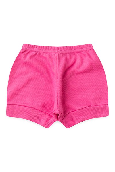 Tapa Fralda (Shorts) Bebê Canelado Escuro Liso (P/M/G) - Top Chot - Tamanho P - Rosa