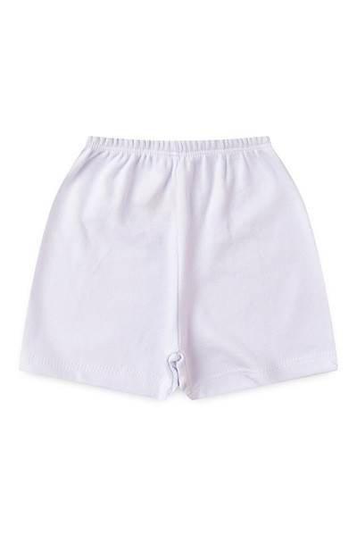 Shorts Bebê Canelado Liso sem Punho (P/M/G) - Top Chot - Tamanho M - Branco