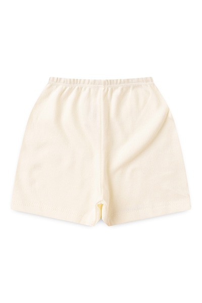 Shorts Bebê Canelado Liso sem Punho (P/M/G) - Top Chot - Tamanho P - Creme