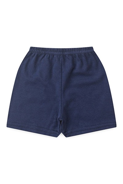 Shorts Bebê Canelado Escuro Liso sem Punho (P/M/G) - Top Chot - Tamanho M - Azul Marinho