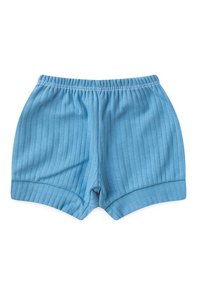 Tapa Fralda (Shorts) Bebê Canelado-Beirute (P/M/G) - Top Chot - Tamanho M - Azul