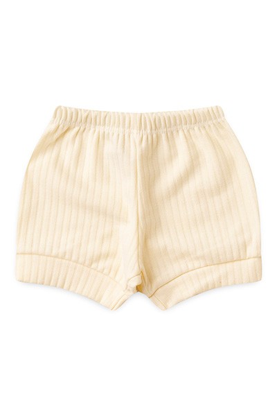 Tapa Fralda (Shorts) Bebê Canelado-Beirute (P/M/G) - Top Chot - Tamanho P - Creme