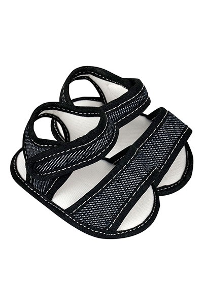 Sandália Bebê Basic Jeans Preto (P/M/G/GG) - Baby Soffete - Tamanho P - Preto