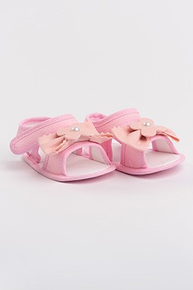 Promoção! Sandália para Bebê Soffete Rosa com Pedrarias por R$26,90