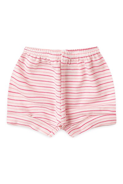 Tapa Fralda (Shorts) Bebê Canelado Listrado (P/M/G) - Top Chot - Tamanho M - Rosa