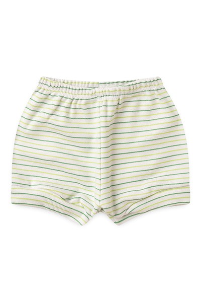 Tapa Fralda (Shorts) Bebê Canelado Listrado (P/M/G) - Top Chot - Tamanho M - Verde