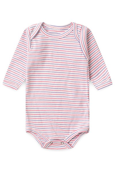 Body Bebê Canelado Listrado Manga Longa (RN/P/M/G) - Top Chot - Tamanho RN - Lilás,Rosa
