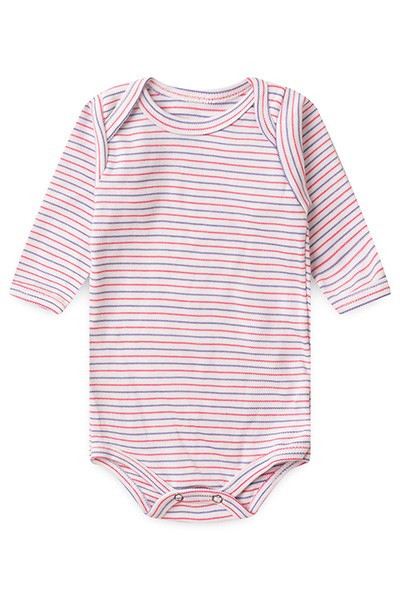 Body Bebê Canelado Listrado Manga Longa (RN/P/M/G) - Top Chot - Tamanho M - Lilás,Rosa