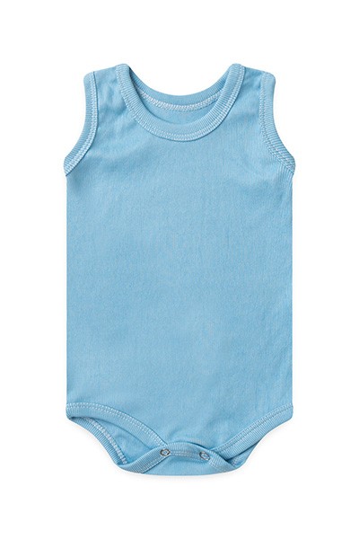 Body Bebê Canelado Liso Regata (1/2/3) - Top Chot - Tamanho 3 - Azul