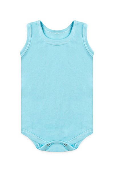 Body Bebê Canelado Liso Regata (1/2/3) - Top Chot - Tamanho 3 - Turquesa