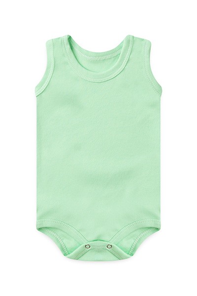 Body Bebê Canelado Liso Regata (1/2/3) - Top Chot - Tamanho 2 - Verde