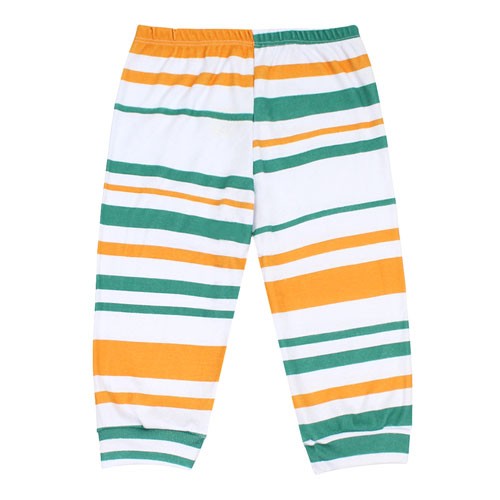 Mijão (Culote) Bebê Canelado Listras Grandes Verde e Laranja sem Pé (1/2/3) - Top Chot - Tamanho 3 - Branco,Verde,Laranja